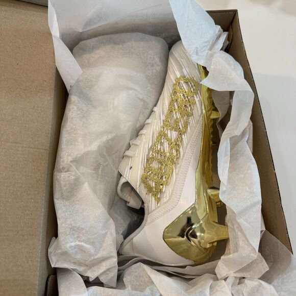 Adidas Adizero White Gold Metallic Football Cleats GX5122 Men Size 10 New Rare main image 9